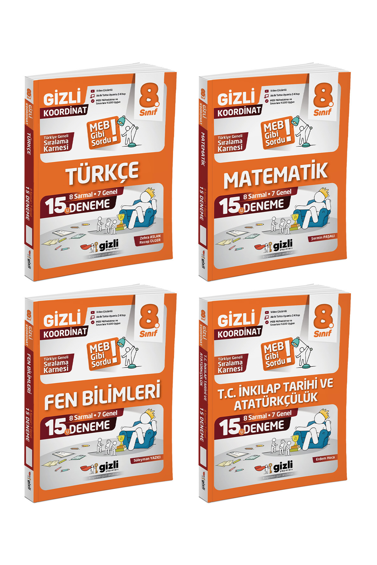 なかしん　まとめ売り15点 Gizli Yayınları LGS 8. Sınıf 15'li Deneme Dörtlü Set -MEB Gibi