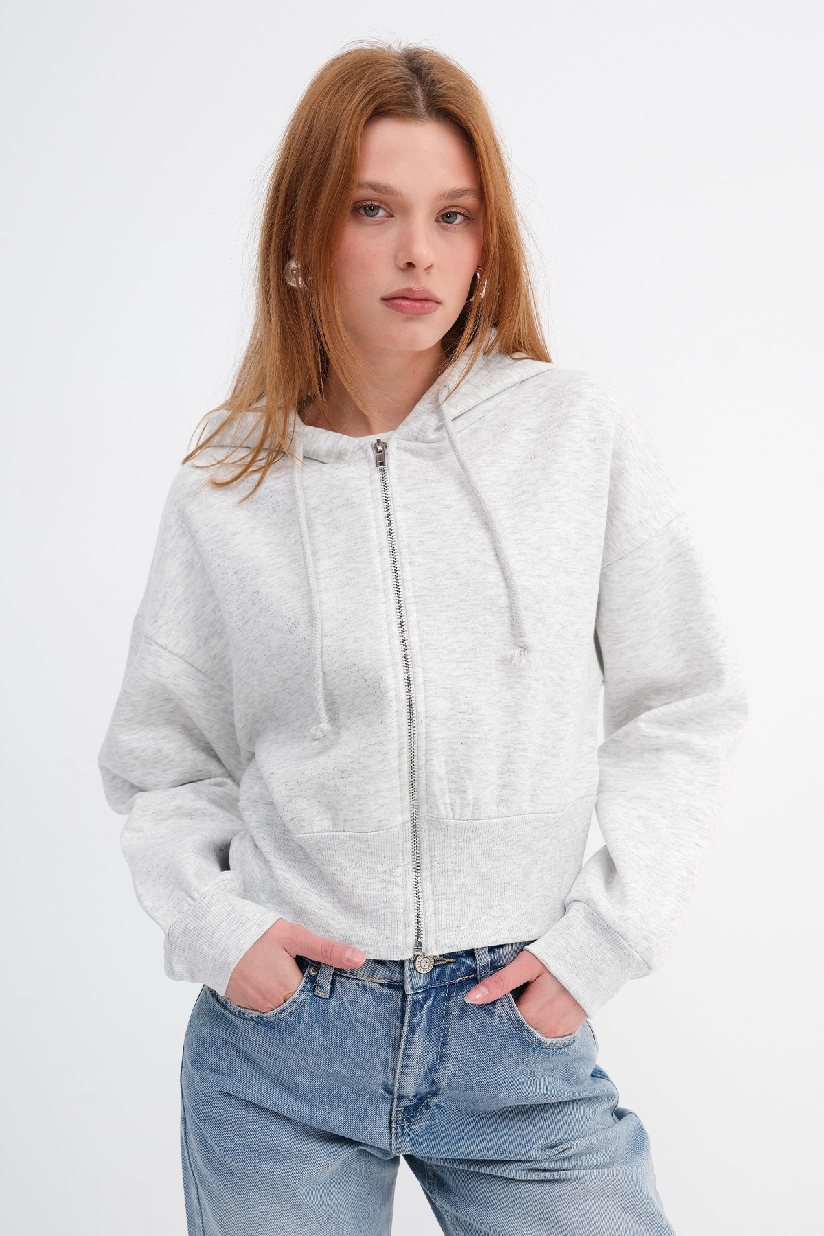 Addax Şardonlu Simli Sweatshirt H12741 görsel 5