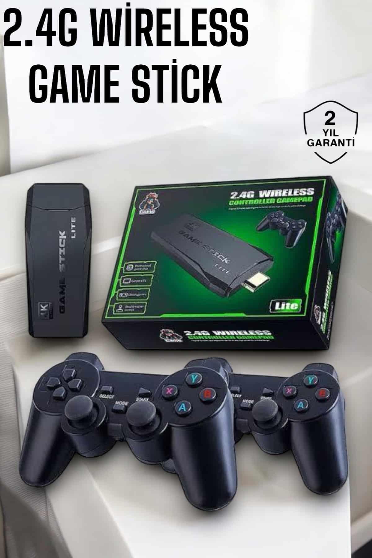 UCUZTEKNO Atari Oyun Konsolu 2000 Oyunlu Game Stick 2.4G Wireless