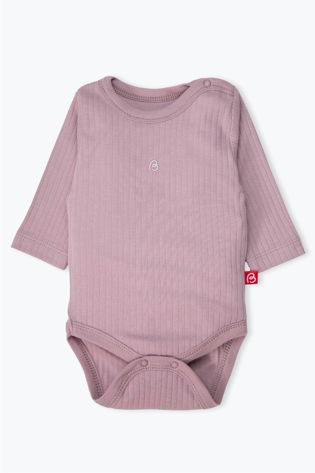 Bebetto Uzun Kollu Body 3lü (cute Bunny) Mor fotoğrafı 3 (önizleme)