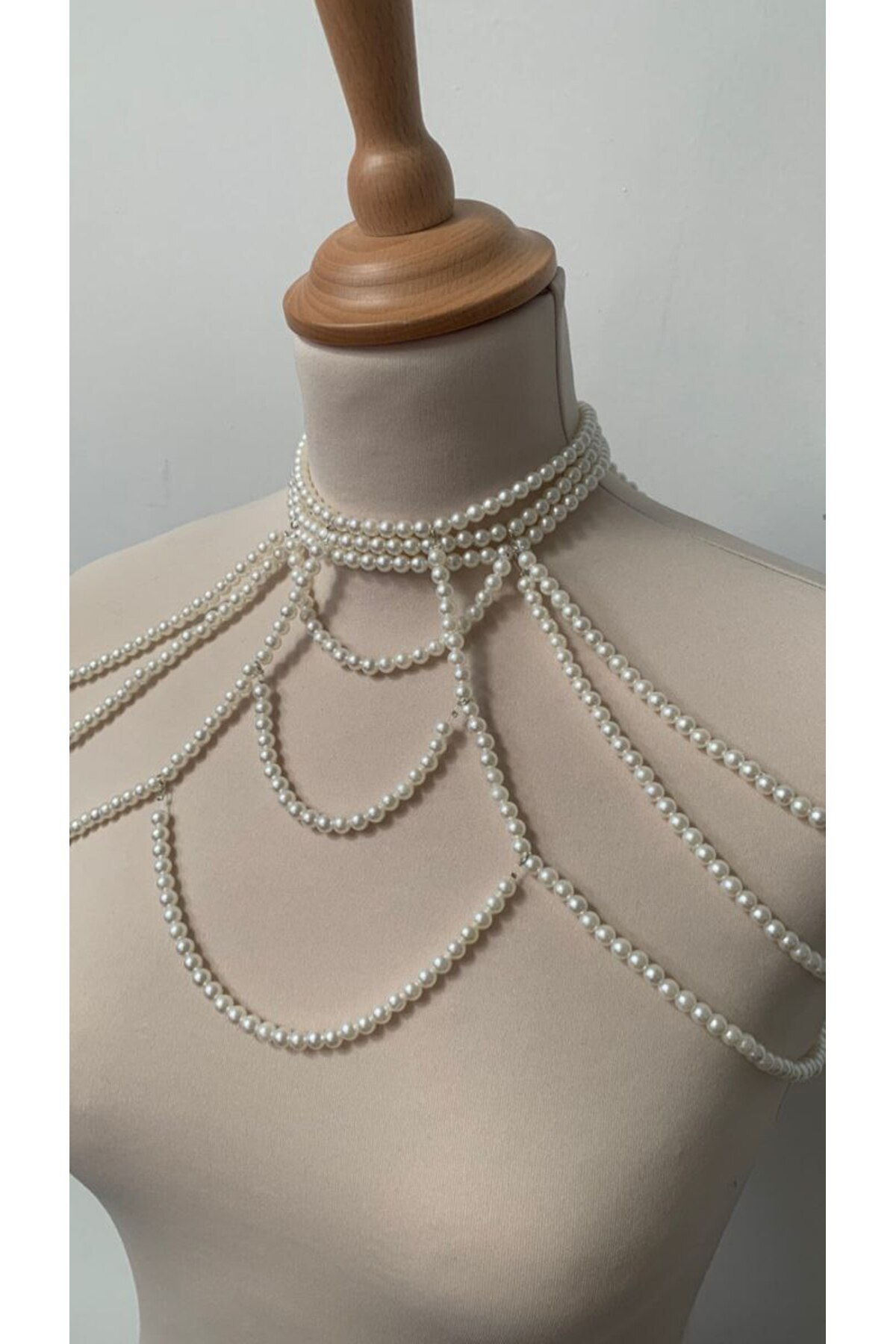 Shiklik Abiye İnci Çift Omuz Model Kadın Vücut Aksesuarı Özel Tasarımı