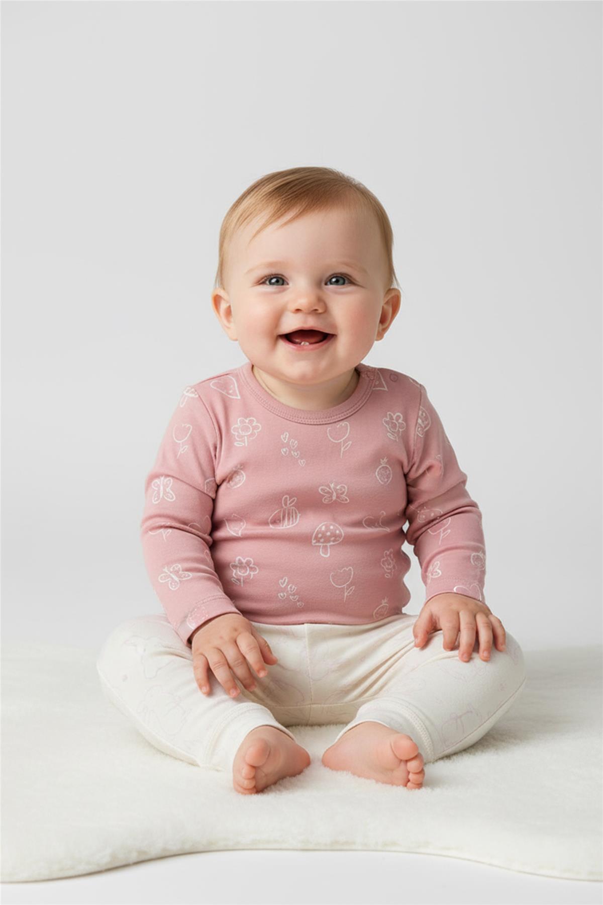 Bebetto İNTERLOK TAYT 2Lİ (CUTE BUNNY) PEMBE fotoğrafı 2 (önizleme)