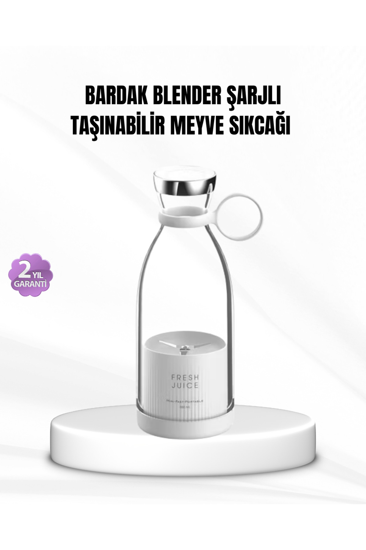 ZERO LAND SPTRNS Şarjlı Portatif Blender – Gıda Sınıfı Malzeme, 10 Kullanımlık Pil, Mini Boy ve (183758) Haf