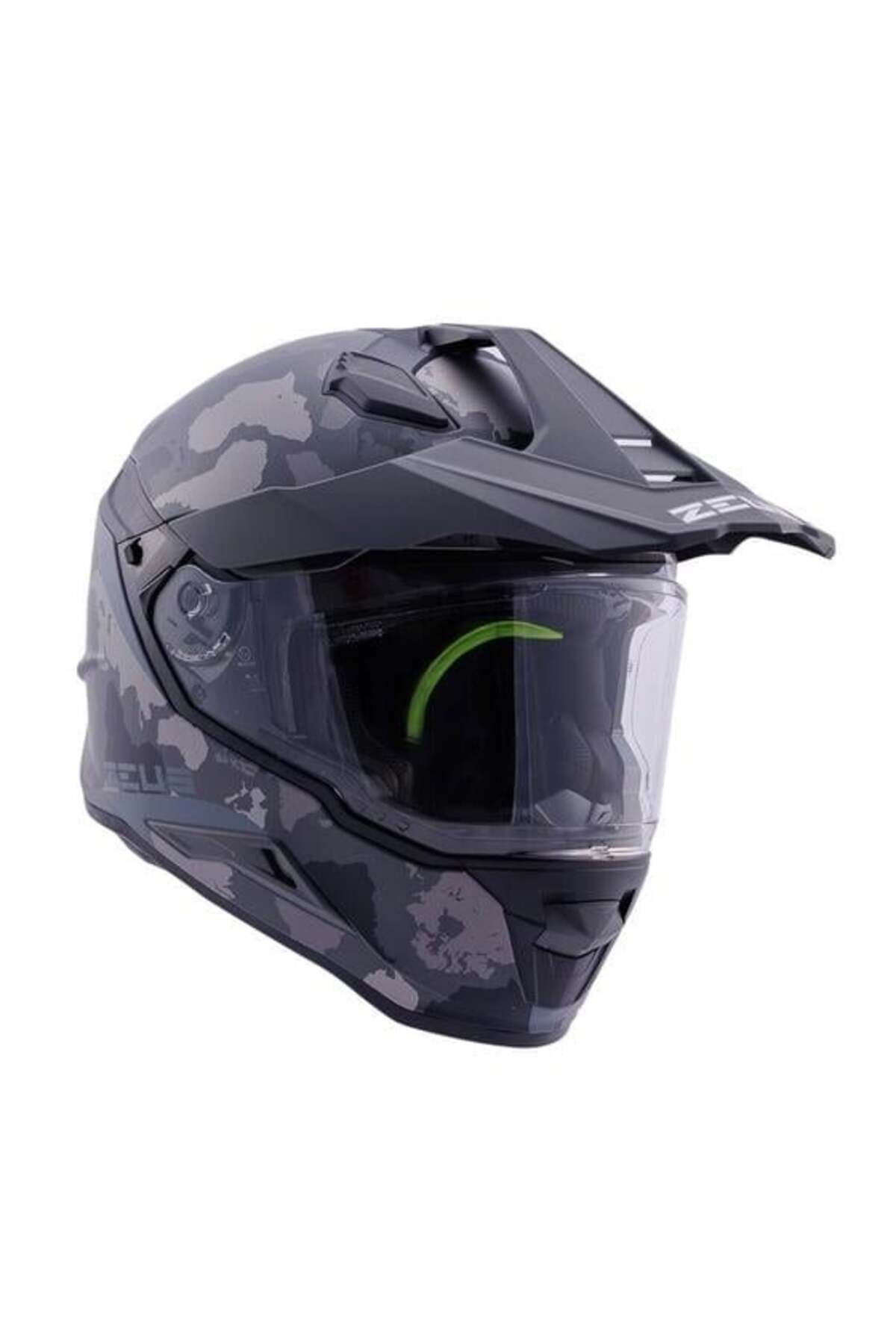 ZEUS ZS-913 BF6 Matt Black Grey Black Silver Kapalı Kask ( Pinlock
