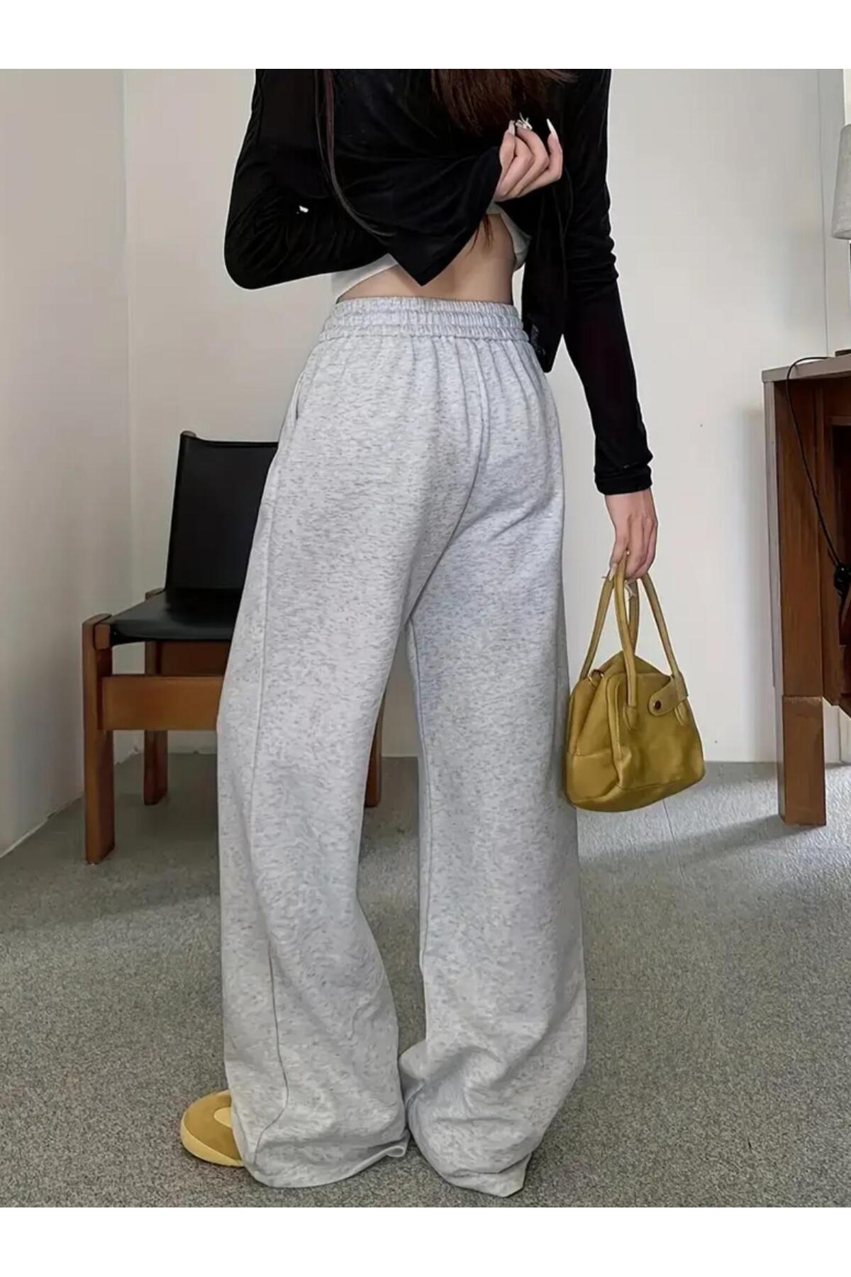 Le Vion  Baskı Detaylı Oversize Geniş Paça Rahat Kesim Kadın Eşofman Altı - Görsel 2