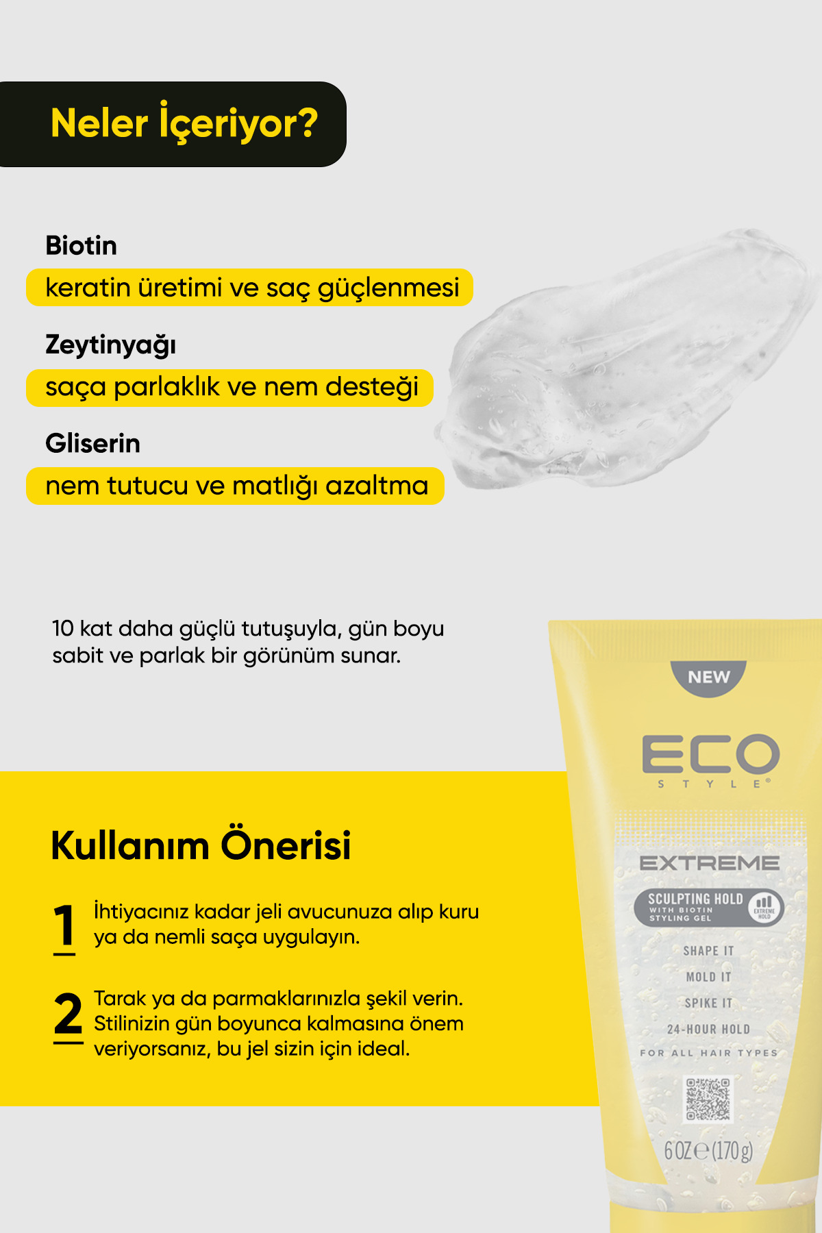 Extreme Mükemmel Tutuş, Biotin İçerikli, 24 Saat Etkili Parlak Tutuş, 170Ml — ExtremSarı — تصویر 3 از 4