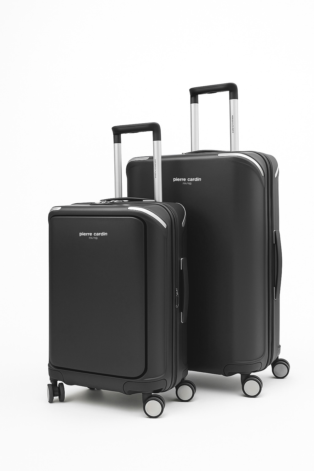 Pierre Cardin  Orta Ve Kabin Boy 2'li Set %100 Polipropilen Valiz Siyah 04PC7090