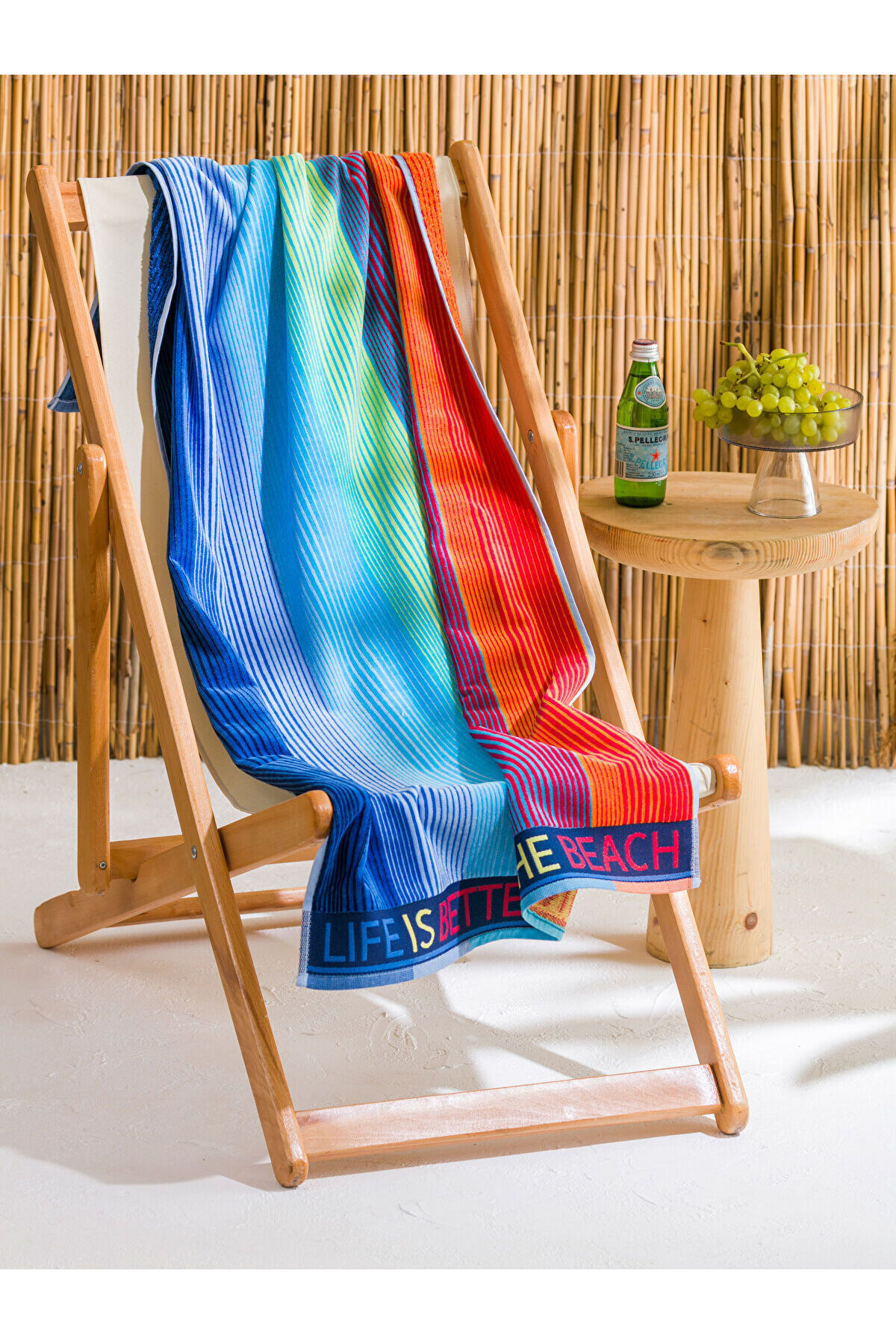 LC Waikiki Özmarka Yeni Sezon Renk Bloklu Erkek Plaj Havlusu 70x150 cm