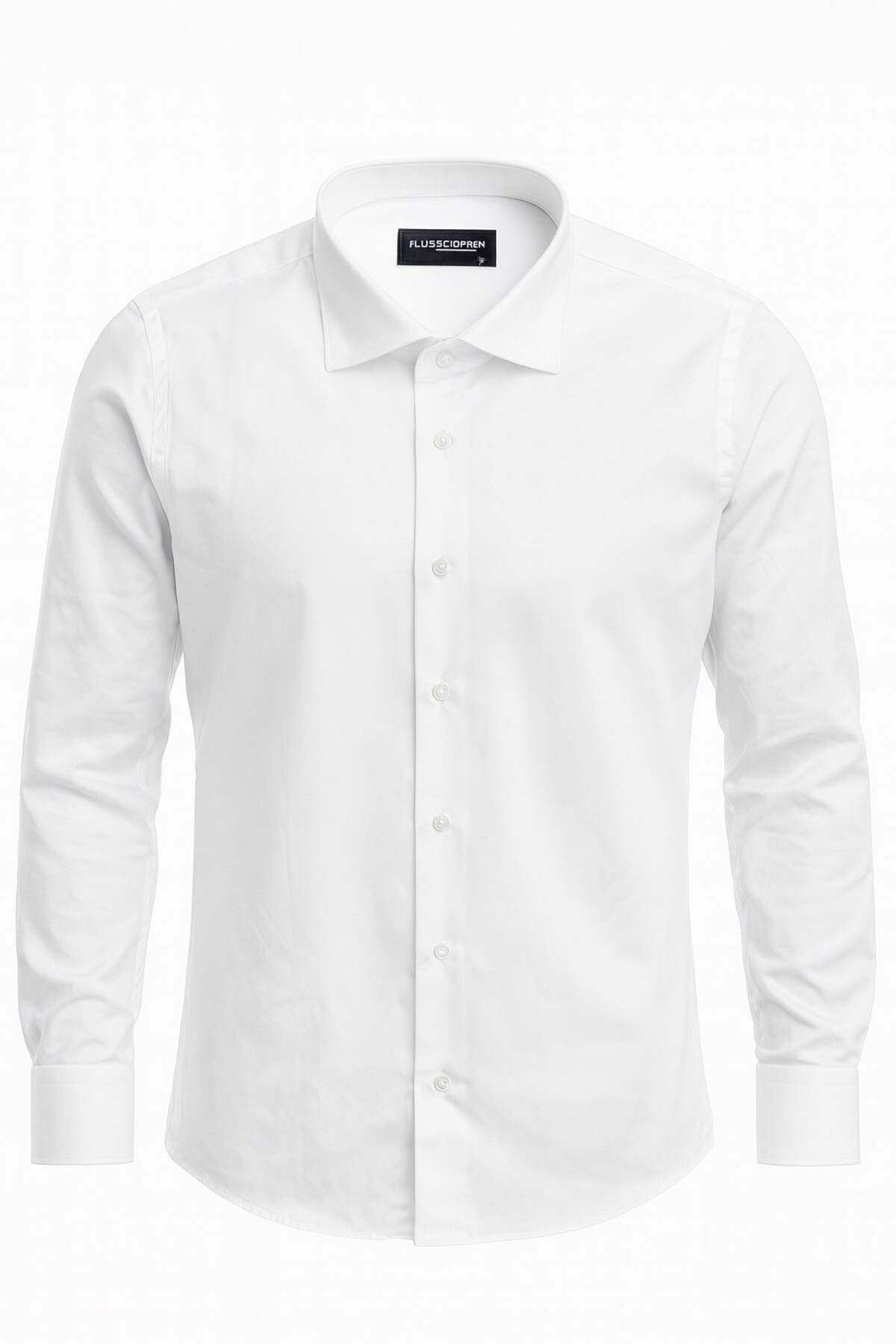 Erkek Klasik Slim Fit Gömlek – Nefes Alan Kumaş, Şık Ofis Gömleği, Beyaz/Siyah — سفید PRA-13333023-857442