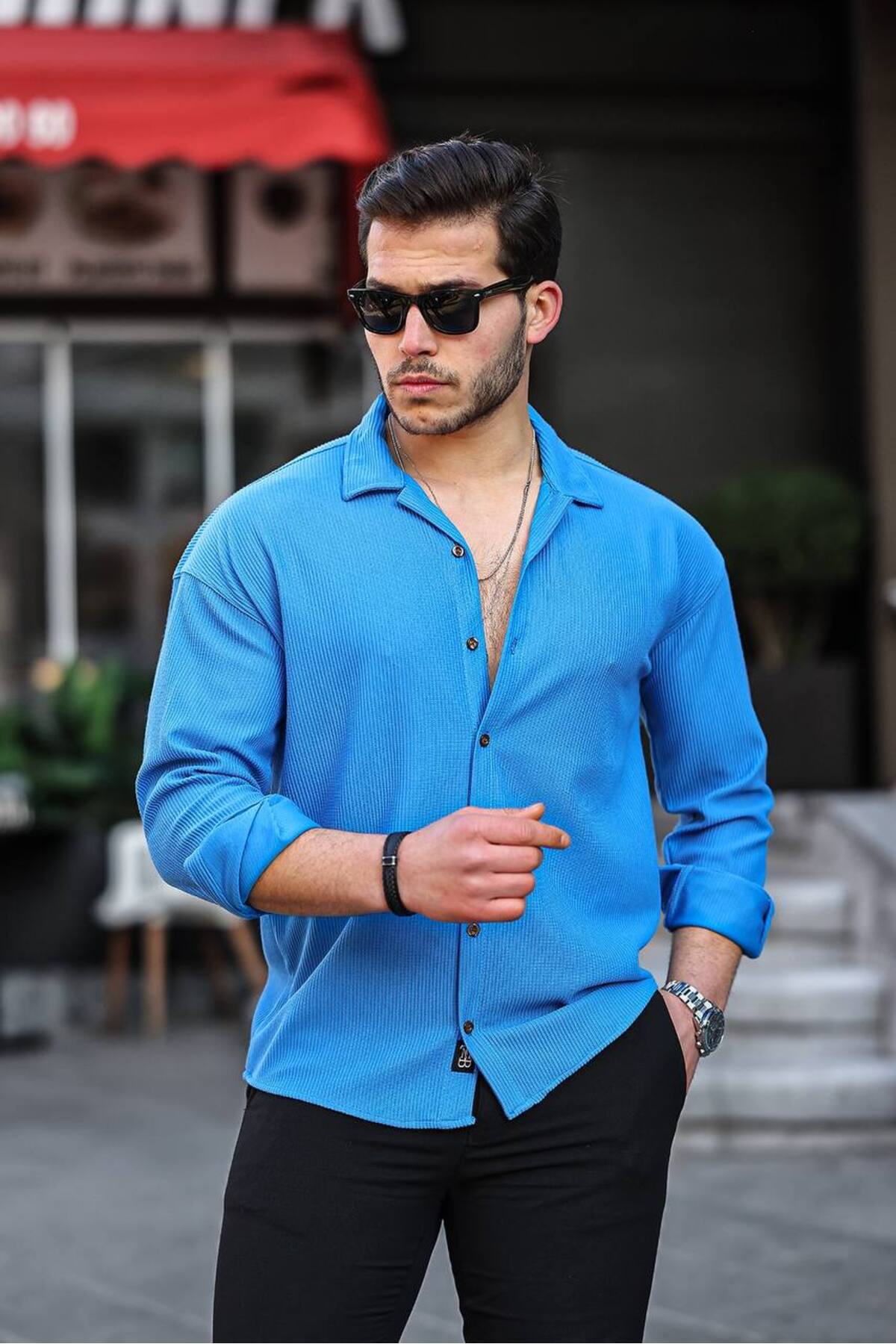 OTAKU  3’lü Erkek Fitilli Ottoman Uzun Kollu Gömlek Seti - Görsel 4