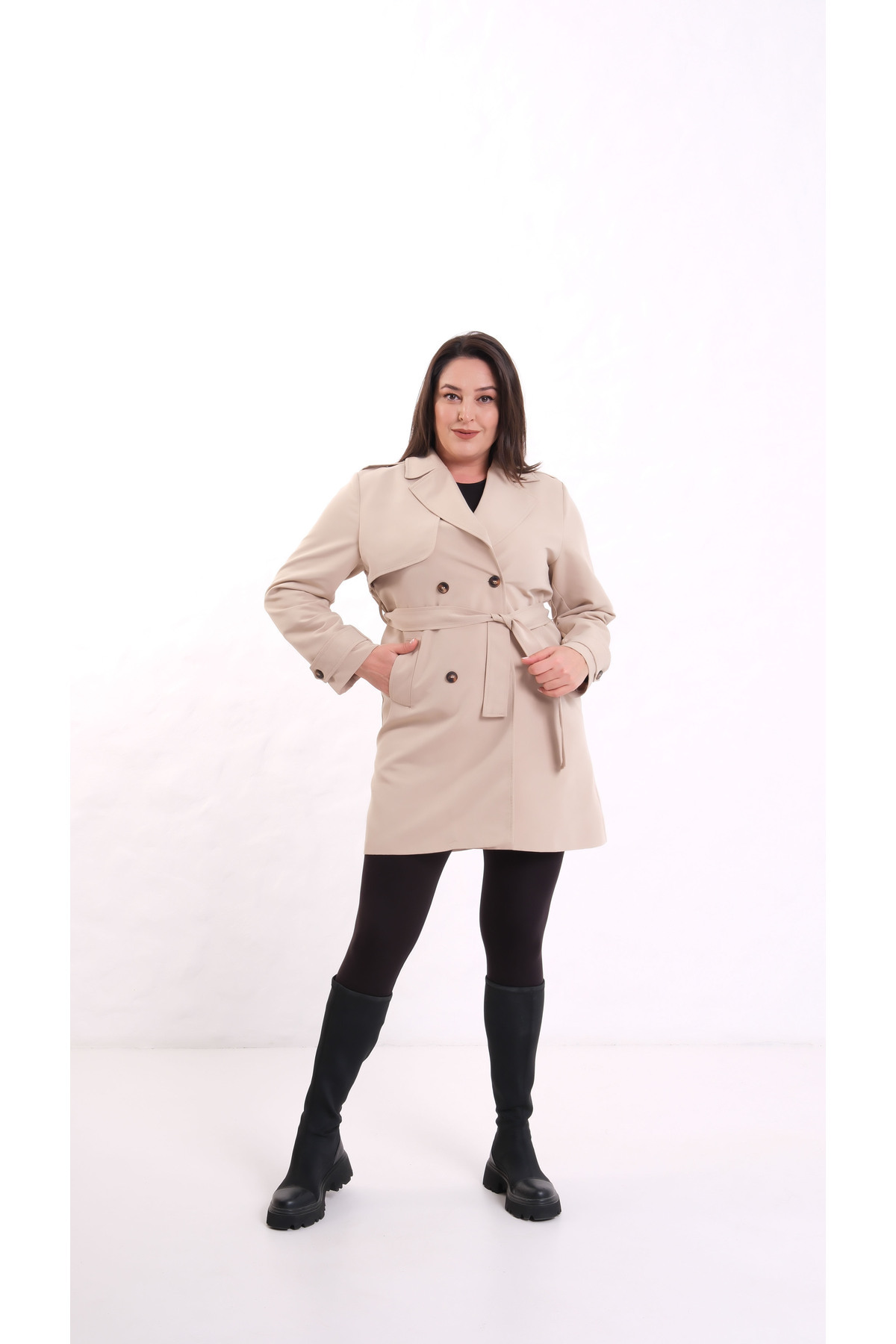 Sevda Etek KRUVAZE YAKA TRENÇKOT