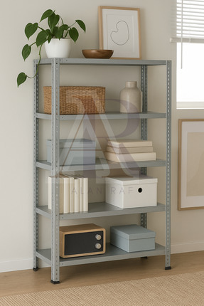 ALANRAF Çelik Raf 5 Katlı 43x60x200 Dekoratif Raf Sistemleri, Depo rafı, Arşi...