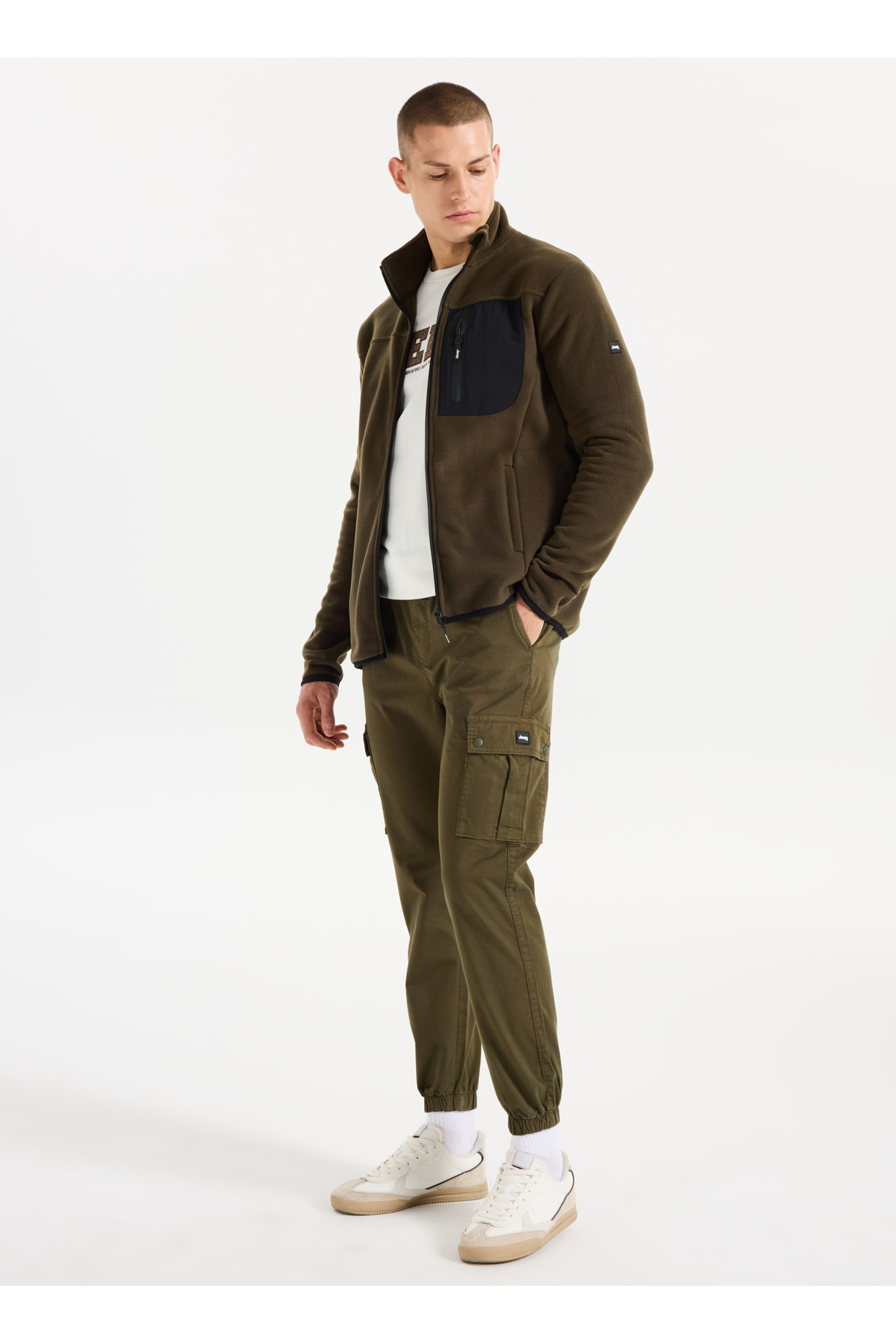 JEEP Polar Sweatshırt, M, Haki görsel 2