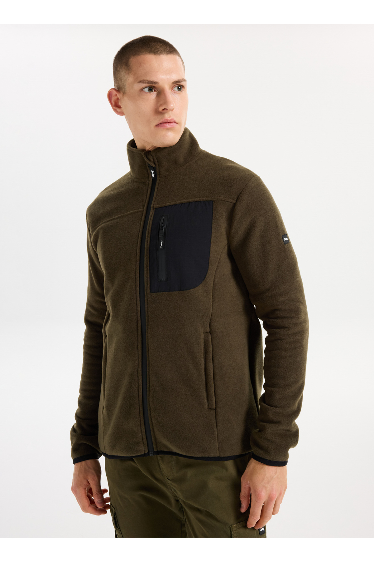 JEEP Polar Sweatshırt, M, Haki görsel 3