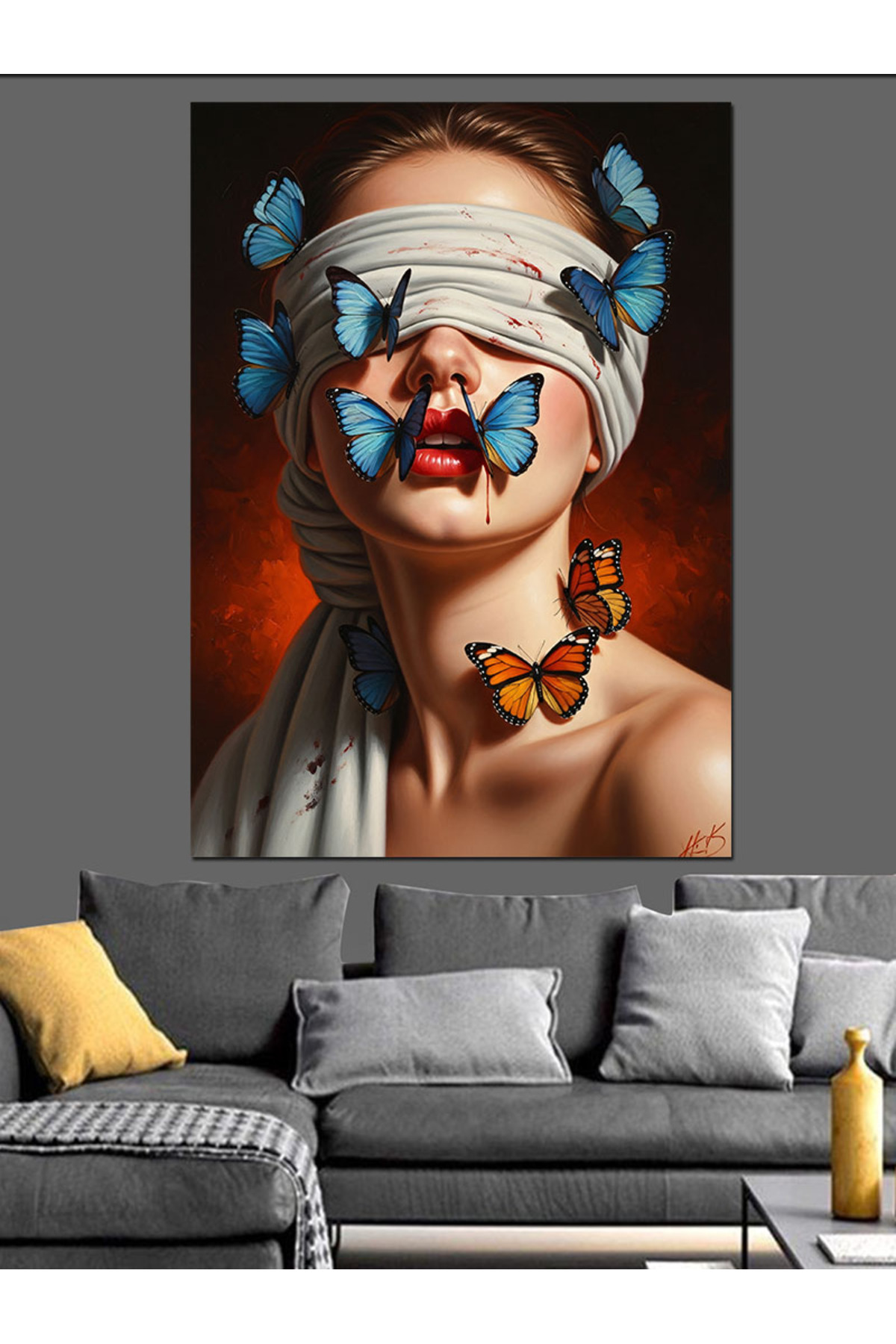 Kelebekli Gözü Yüksek kaliteli yağlı boya dokulu Kanvas Canvas Tablo kanvas tablo canvas tablo duva