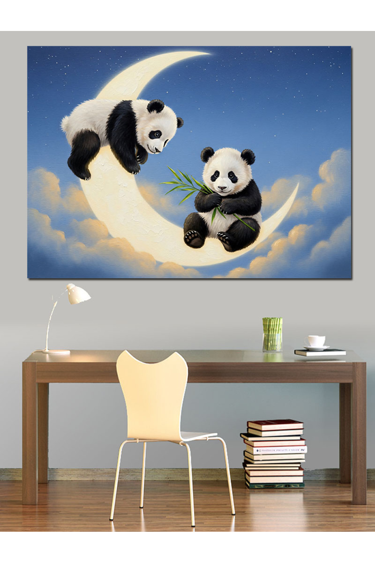 Hilal Ay Üstünde Yüksek kaliteli yağlı boya dokulu Kanvas Canvas Tablo kanvas tablo canvas tablo du