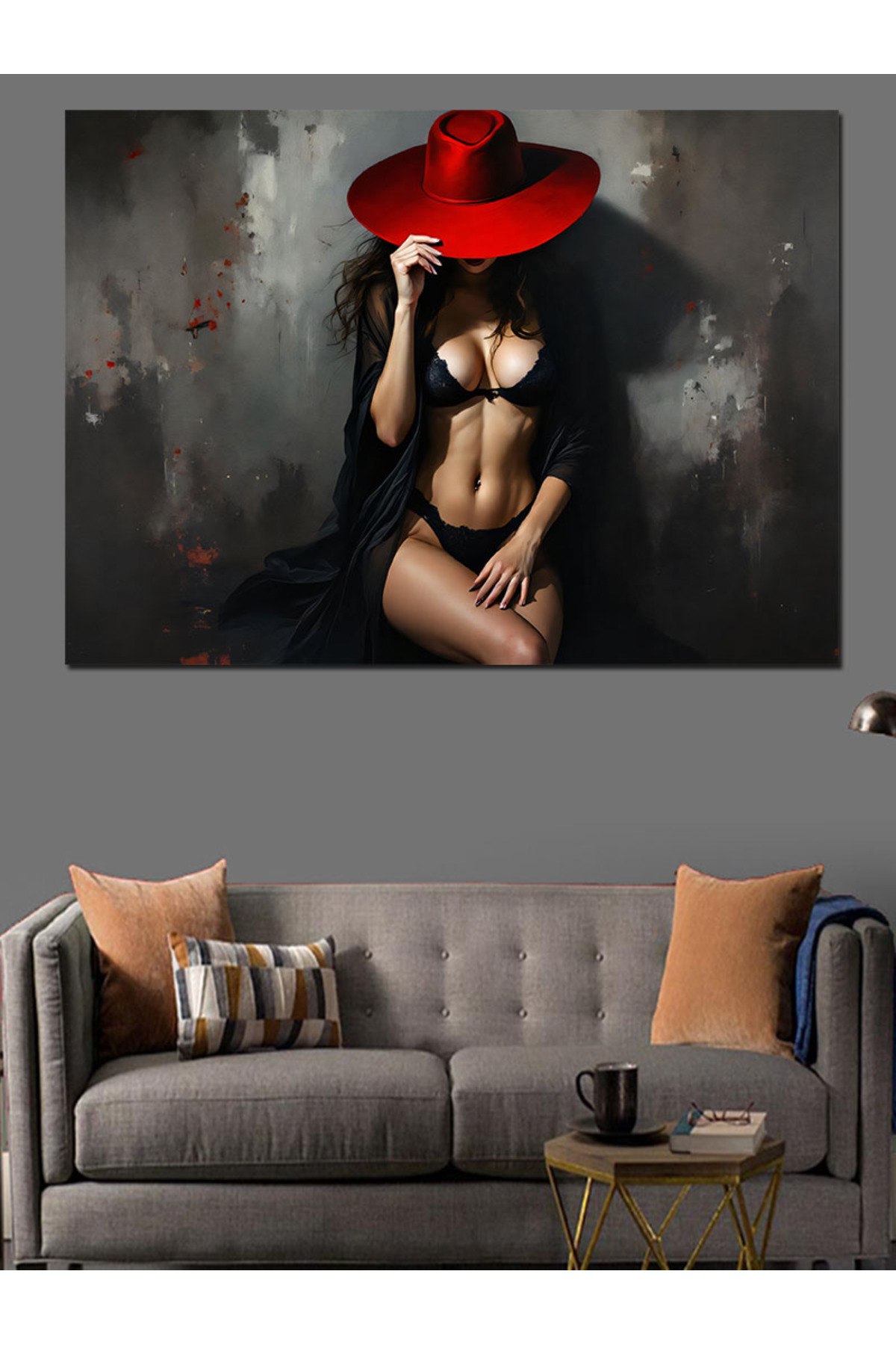 Kırmızı Şapkalı İç Yüksek kaliteli yağlı boya dokulu Kanvas Canvas Tablo kanvas tablo canvas tablo