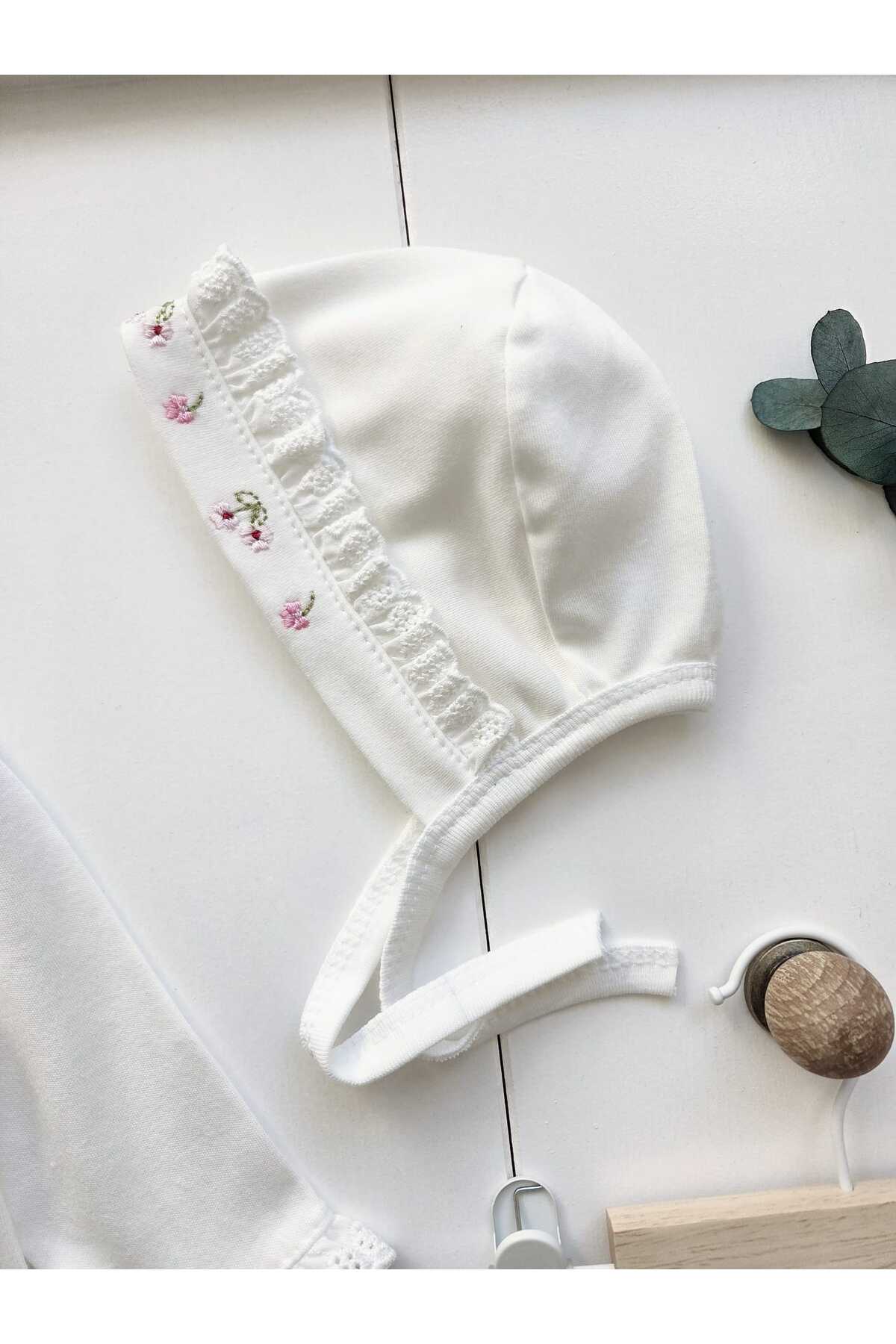 Baharda Nova %100 Pamuk Kız Bebek Yeni Doğan 5’li Hastane Çıkış Seti / 0-3 Ay Zıbın Set fotoğrafı 3 (önizleme)