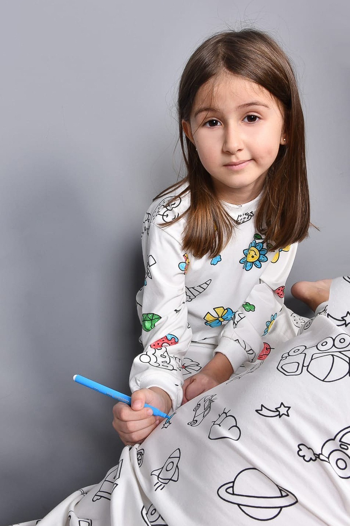 kinderos Boyanabilir Uzun Kollu Kız Çocuk Pijama Takımı - 26K 3090 fotoğrafı 4 (önizleme)