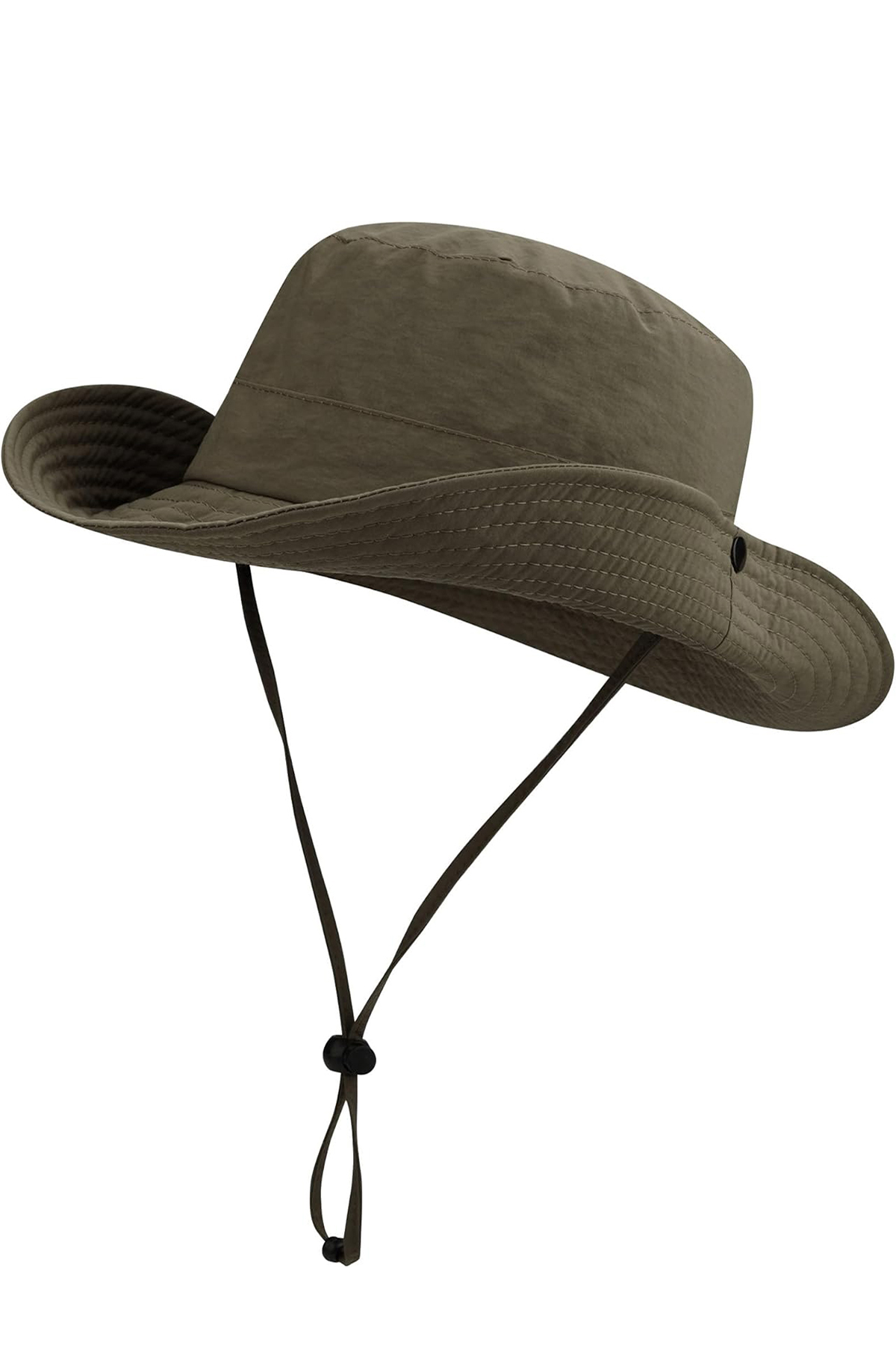 Verahed Yazlık Katlanabilir Geniş Siperlikli Haki Safari Kovboy Şapkası Unisex Fötr Bucket Balıkçı Şapka