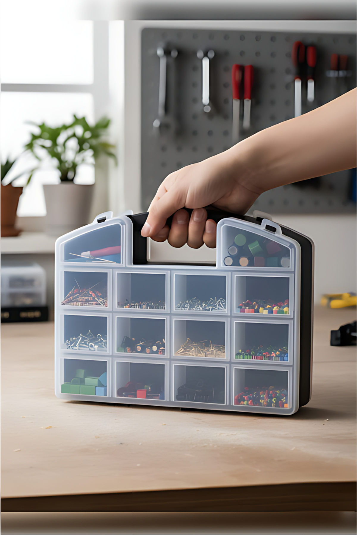 MH MiniHediye Organizer Kutu Çift Taraflı 24 Bölmeli Küçük Malzeme Alet Takım Çantası