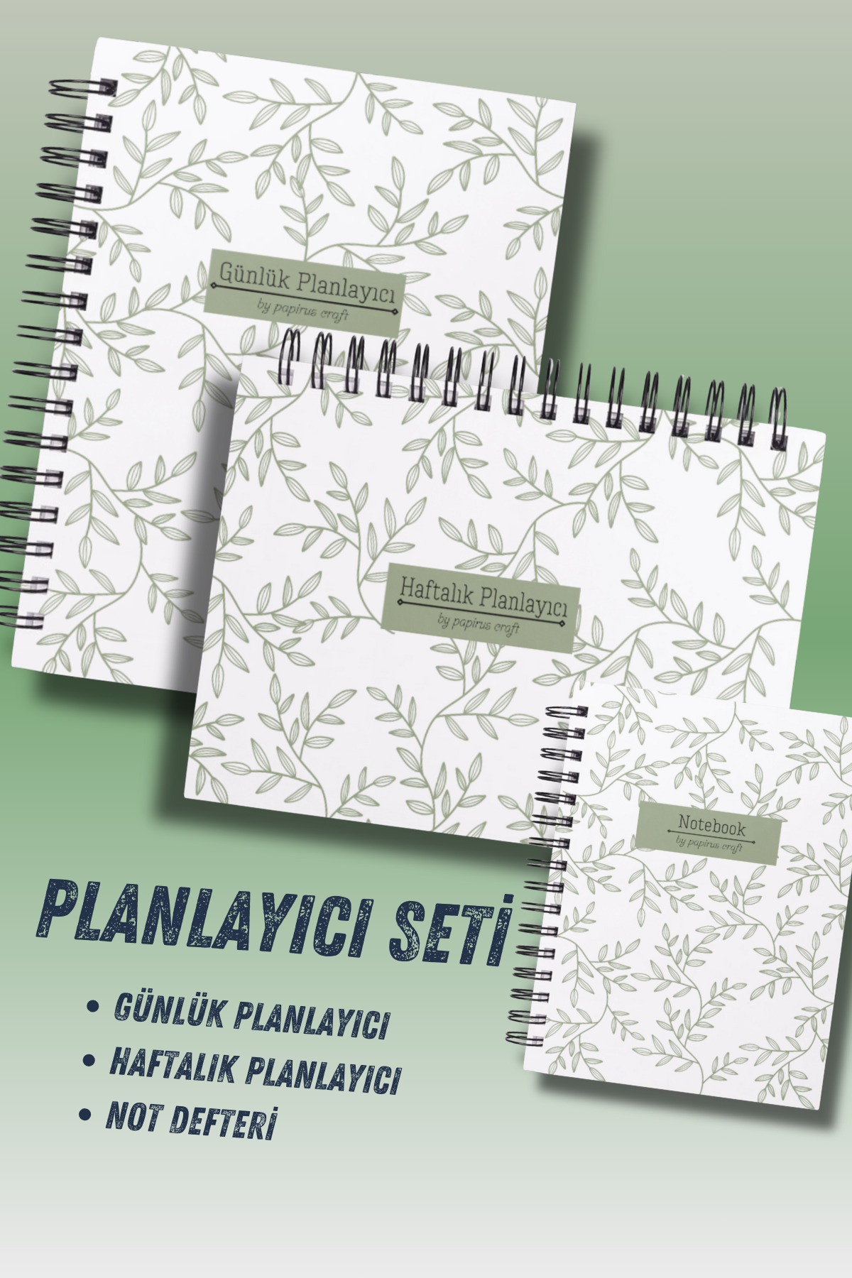 pcpapiruscraft 3'lü Planlama Seti, Günlük Planlayıcı, Haftalık Planlayıcı, Yapılacaklar, Akademik Ajanda