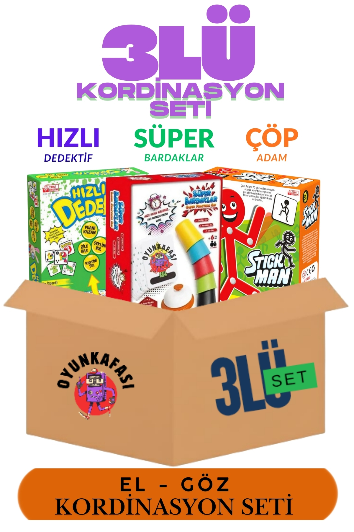 FAST DETECTIVE-SUPER GLASSES-STICKMAN (SET OF 3)