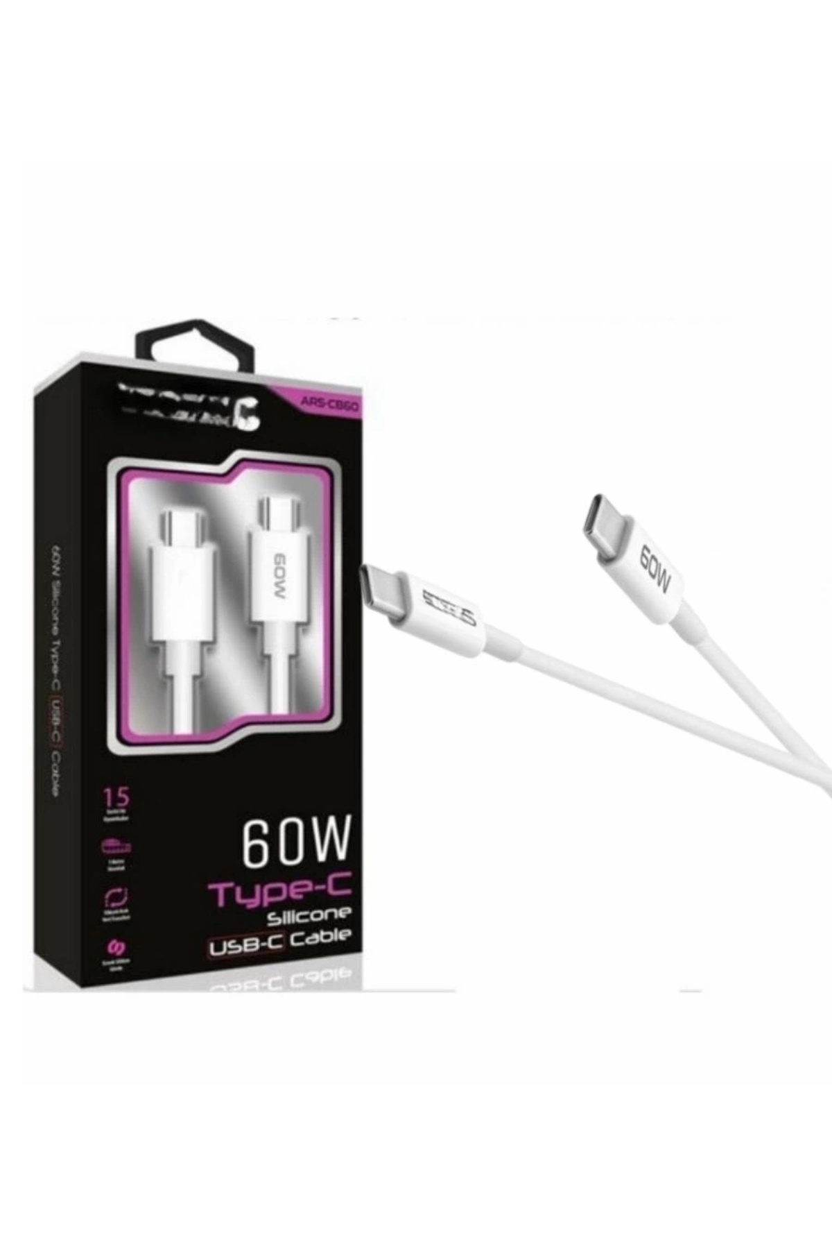 Epilons 60w Usb-c Type-c Silikon Şarj Kablosu Hızlı Şarj, Dayanıklı Ve Esnek Tasarım, Tüm Usb-c Cihazlarla U