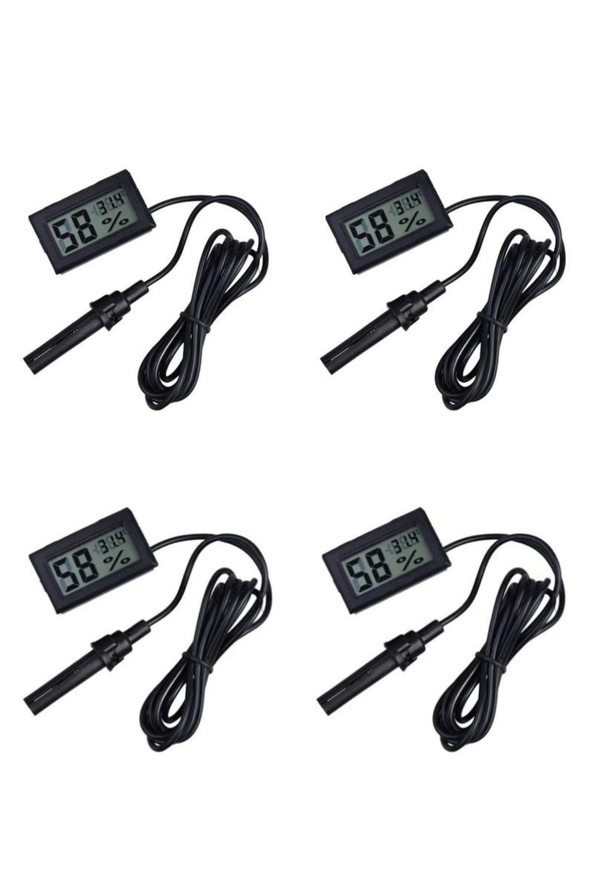 Epilons 4 Adet Dijital Ekran Sıcaklık Ve Nem Ölçer - Termometre Higrometre Kuluçka