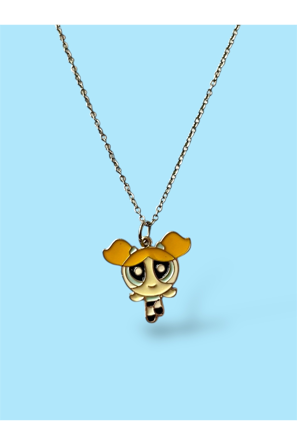 FALAVİ  Powerpuff Girls Bubbles Çelik Kolye - Görsel 3