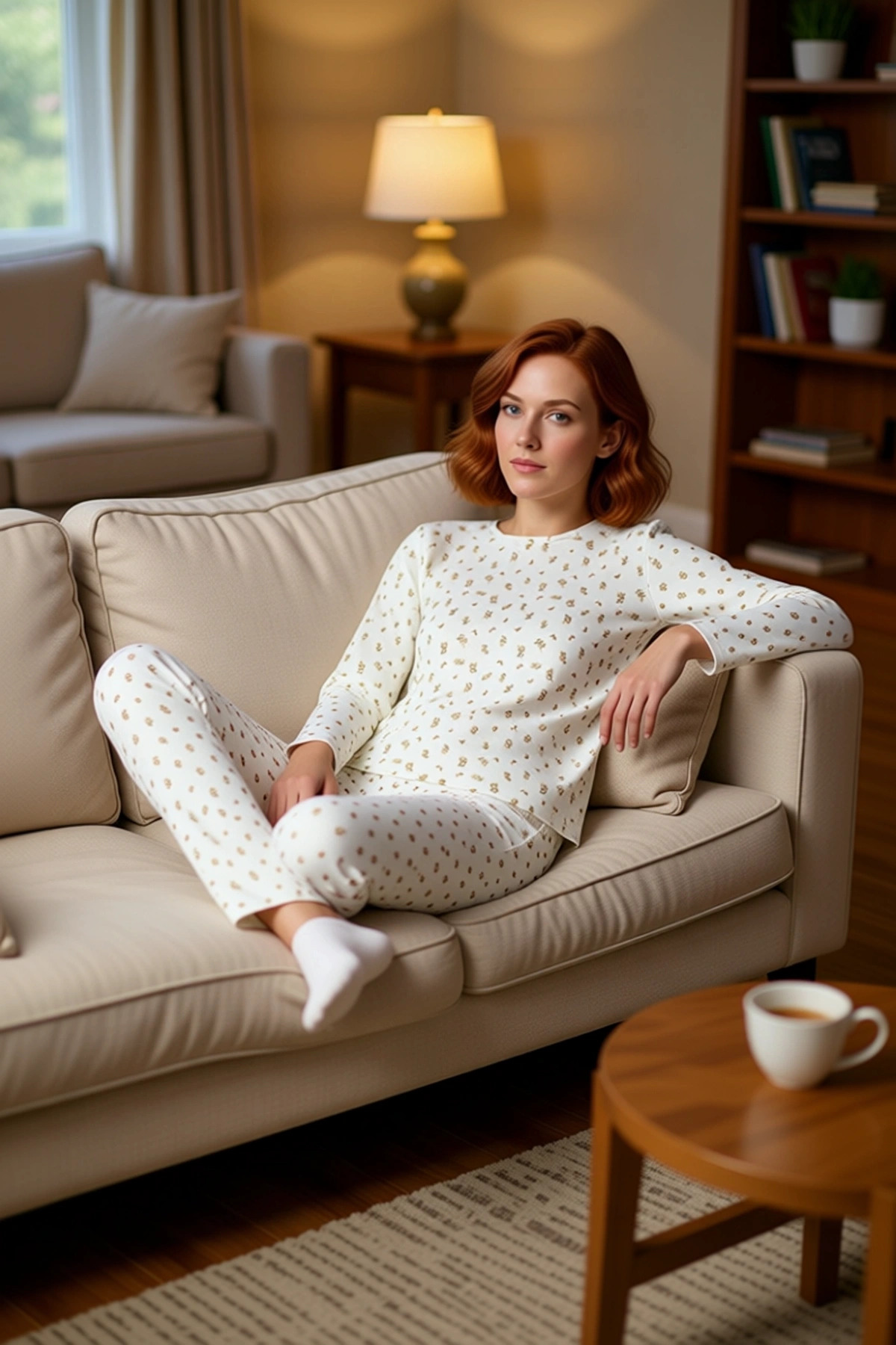 Çiçekli Bisiklet Yaka Uzun Kollu Pijama Takımı Kadın Fonksiyonel Dayanıklı Kaliteli Modern