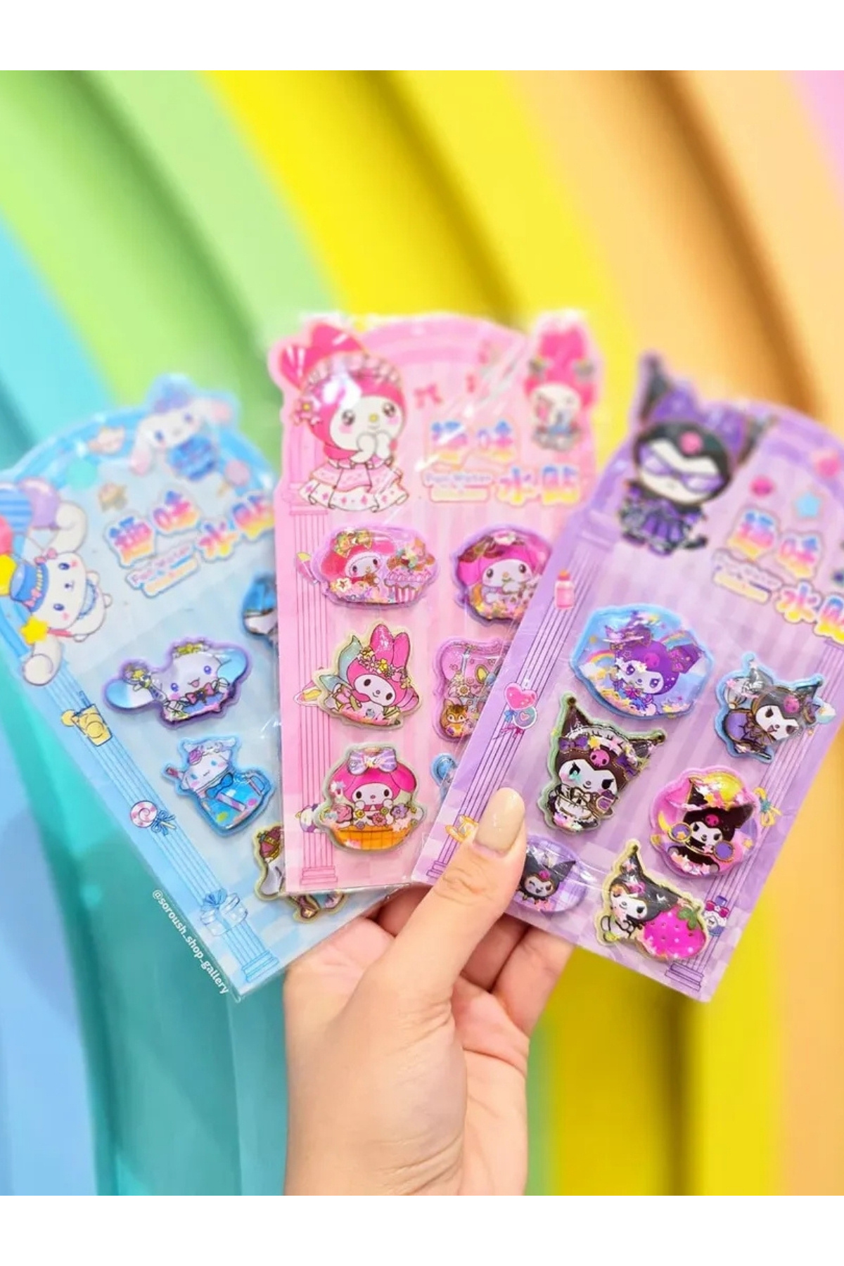 Kuromi My Melody Cinnamoroll Sanrio 3D Sulu Kabartmalı Sticker Tekli