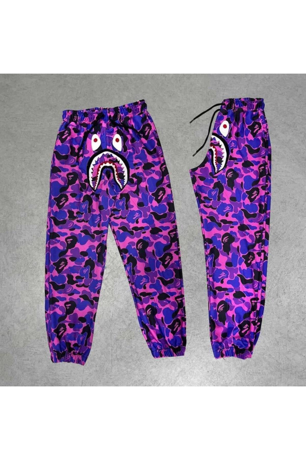 BAPE PAPÇI FRONT EMBROIDERED CUFFED ELASTIC BOTTOM TRACKSUIT WITH POCKETS