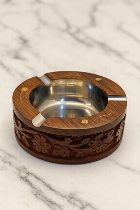 HBS Art Design AHŞAP DESENLİ İŞLEMELİ KÜLLÜK EL YAPIMI BUYUK BOY