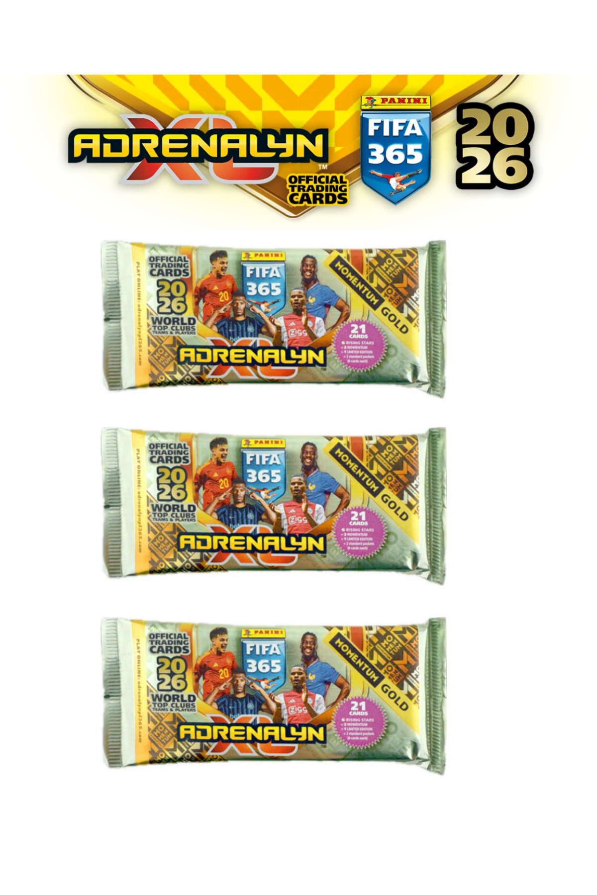 Next Plus Official Panini Adrenalyn XL FIFA 365 2026 Momentum Gold