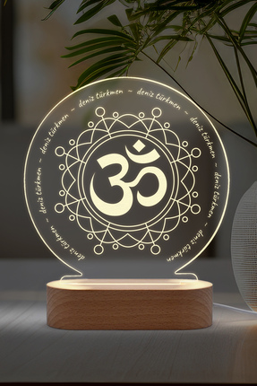 Karma Light Markt Yoga Om Sembollü Kişiye Özel Ledli Gece Lambası