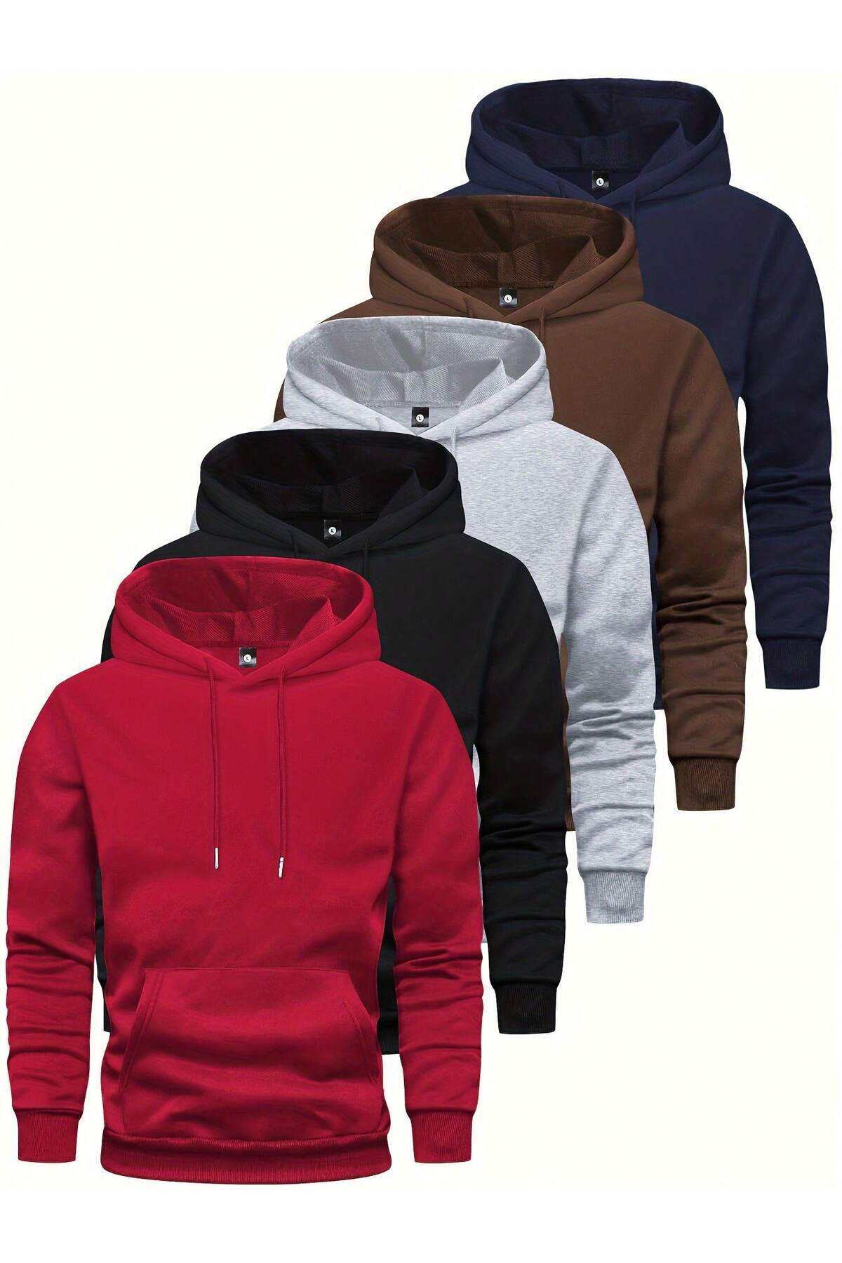 rocassi 5-Li Ünisex Kapüşonlu Oversize Sweatshirt