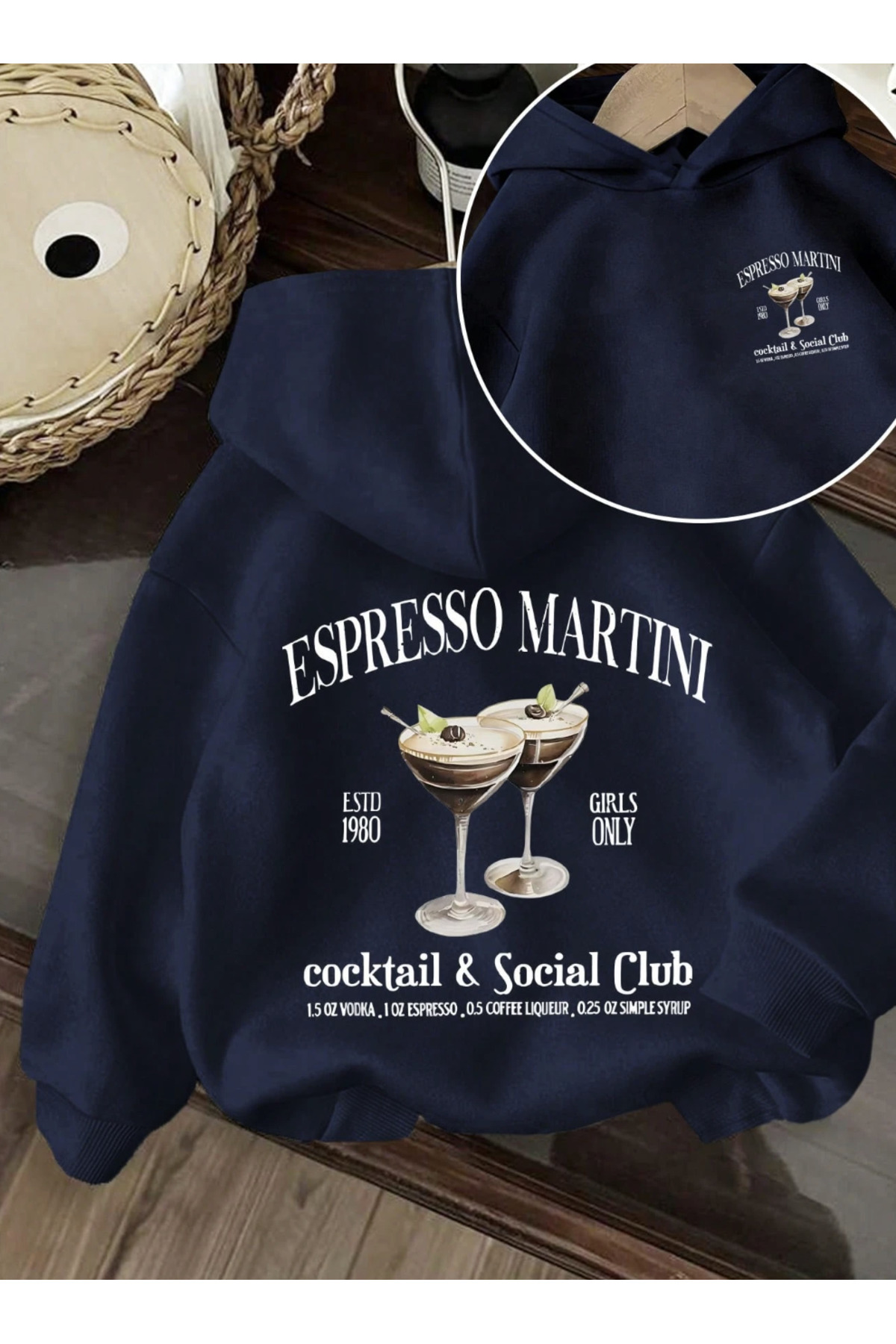 COHERENT Unisex Erkek/Kadın Renkli EXPRESSO Özel Baskılı Pamuklu Oversize Kapüşonlu Sweatshirt