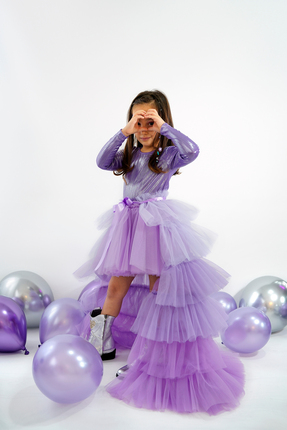 DUCA KIDS Masal Kuyruğu 3 Parça Parlak Özel Gün Seti