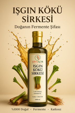 ŞİFAKÜR BİTKİSEL SAĞLIK ÜRÜNLERİ Şifakür Işgın Kökü Sirkesi 500ml Doğal Ferme...