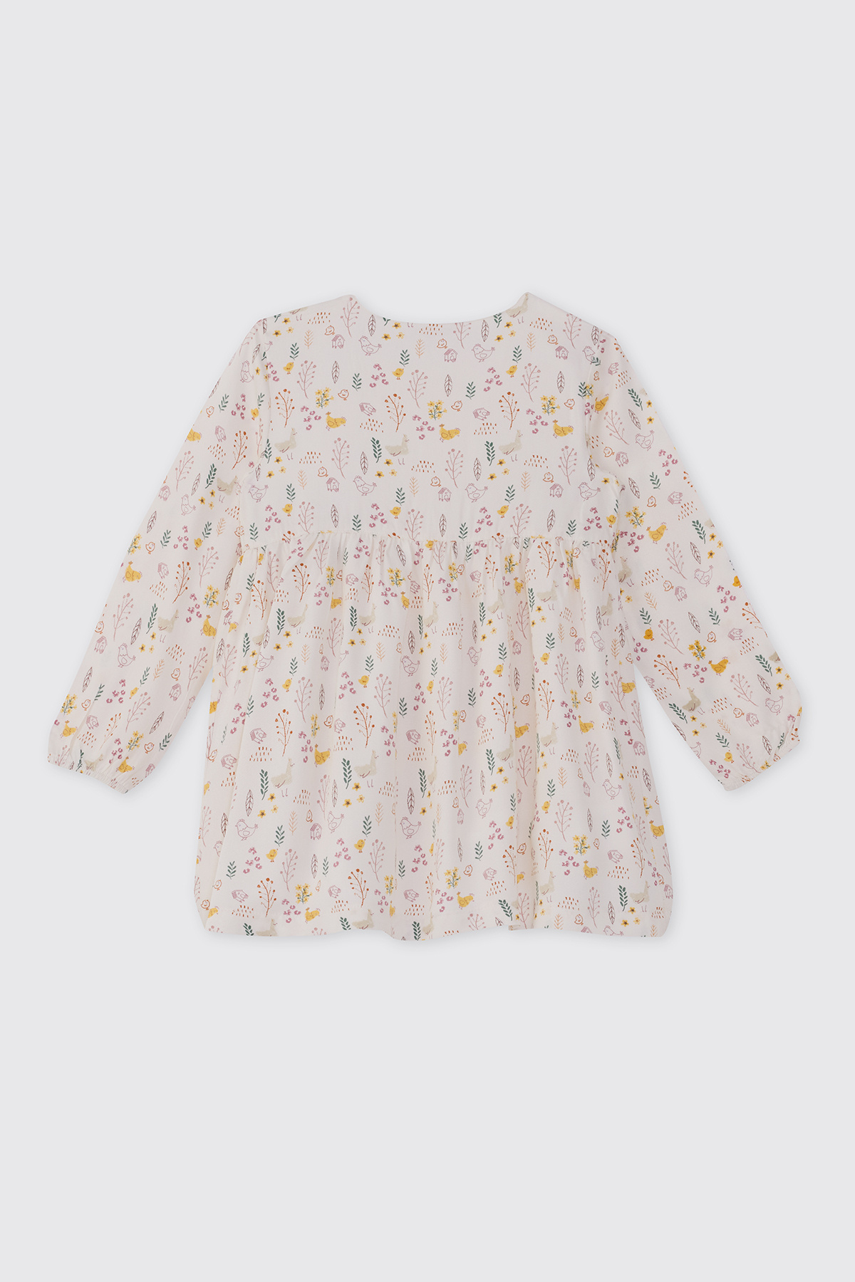 Panço Kız Bebek Desenli Ekru Elbise fotoğrafı 2 (önizleme)