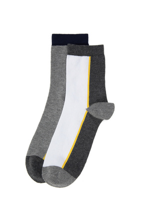 U.S. Polo Assn. Erkek Gri Melanj 2'li Soket Çorap 50317968-VR033