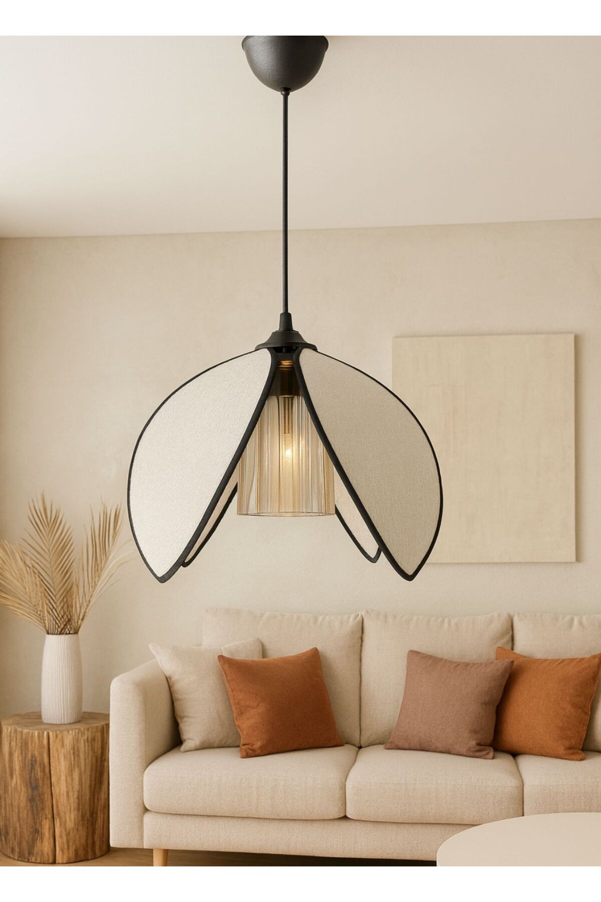 Modern Design Mica Flower Pendant Fabric Boheme Living Room Living Room Kitchen Chandelier