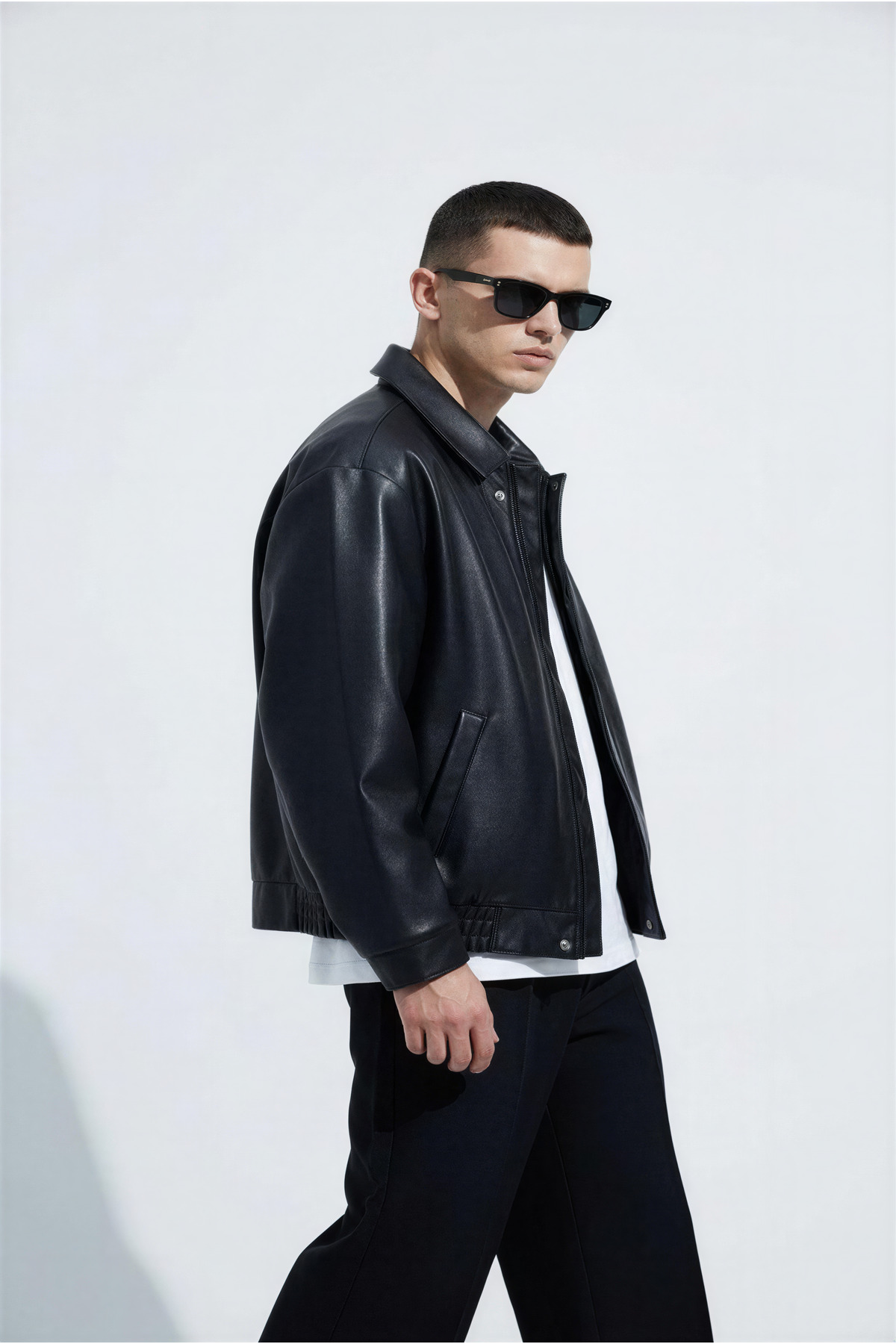 Mach  Erkek Oversize Vintage Premium İçi Kürklü Deri Ceket - Görsel 2