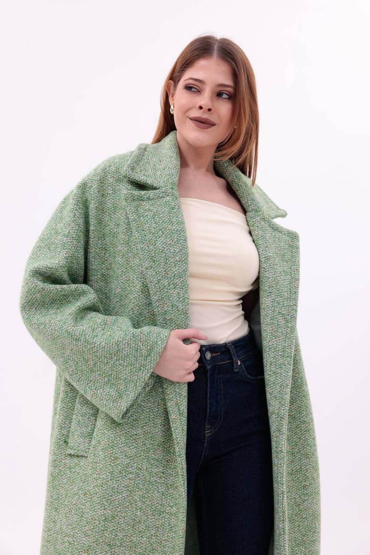 motix  Çift düğmeli içi astarlı kaşe kaban - Görsel 3