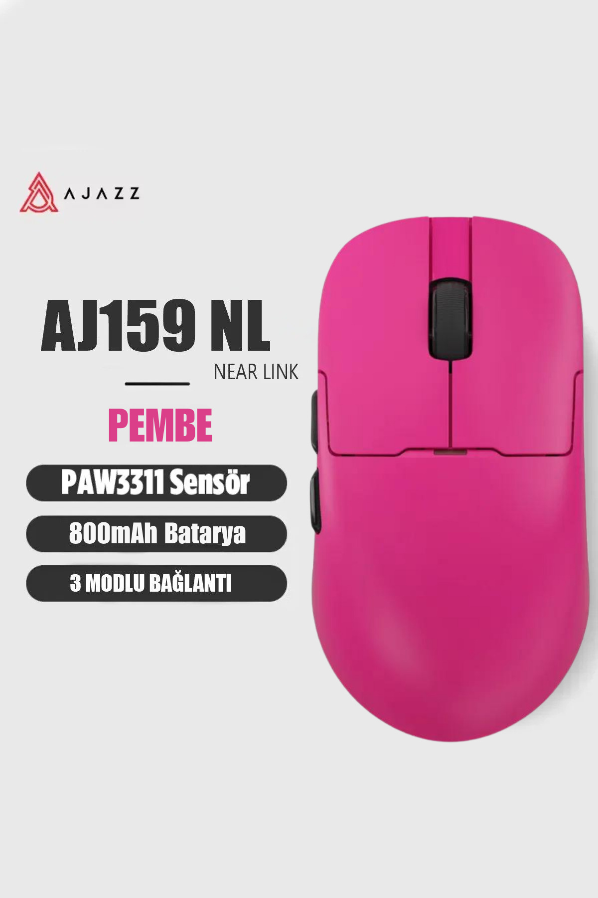 Coverzone Ajazz AJ159 NL Kablosuz Gaming Mouse – 3 Modlu Bağlantı