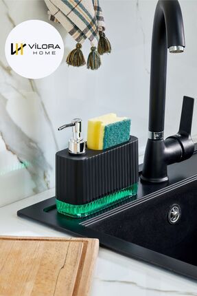 VİLORA HOME Şeffaf Tabanlı Modern Tezgah Üstü Sıvı Sabunluk