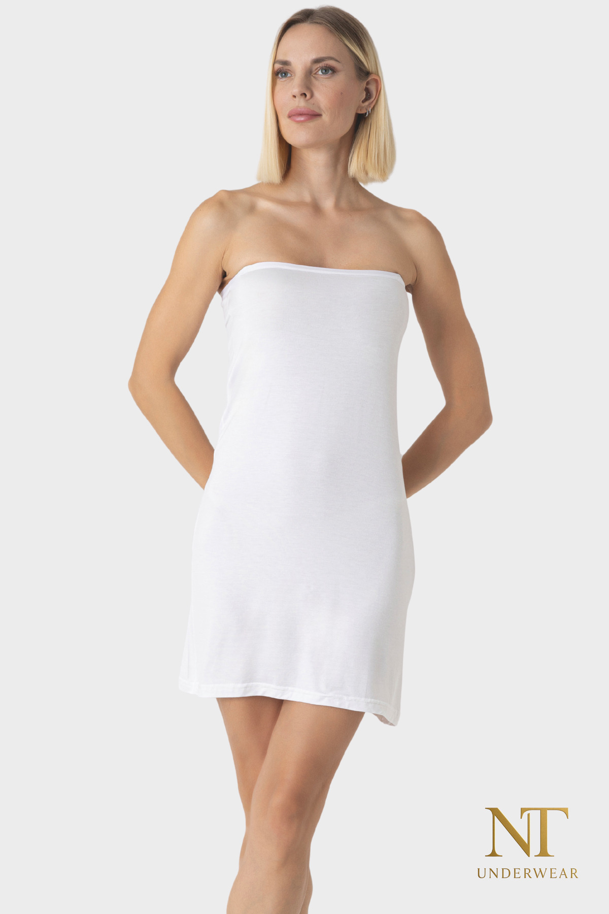 NT Underwear Bambu İçlik Kısa Straplez, Mini Elbise Astarı- Kombinezyon - Jupon