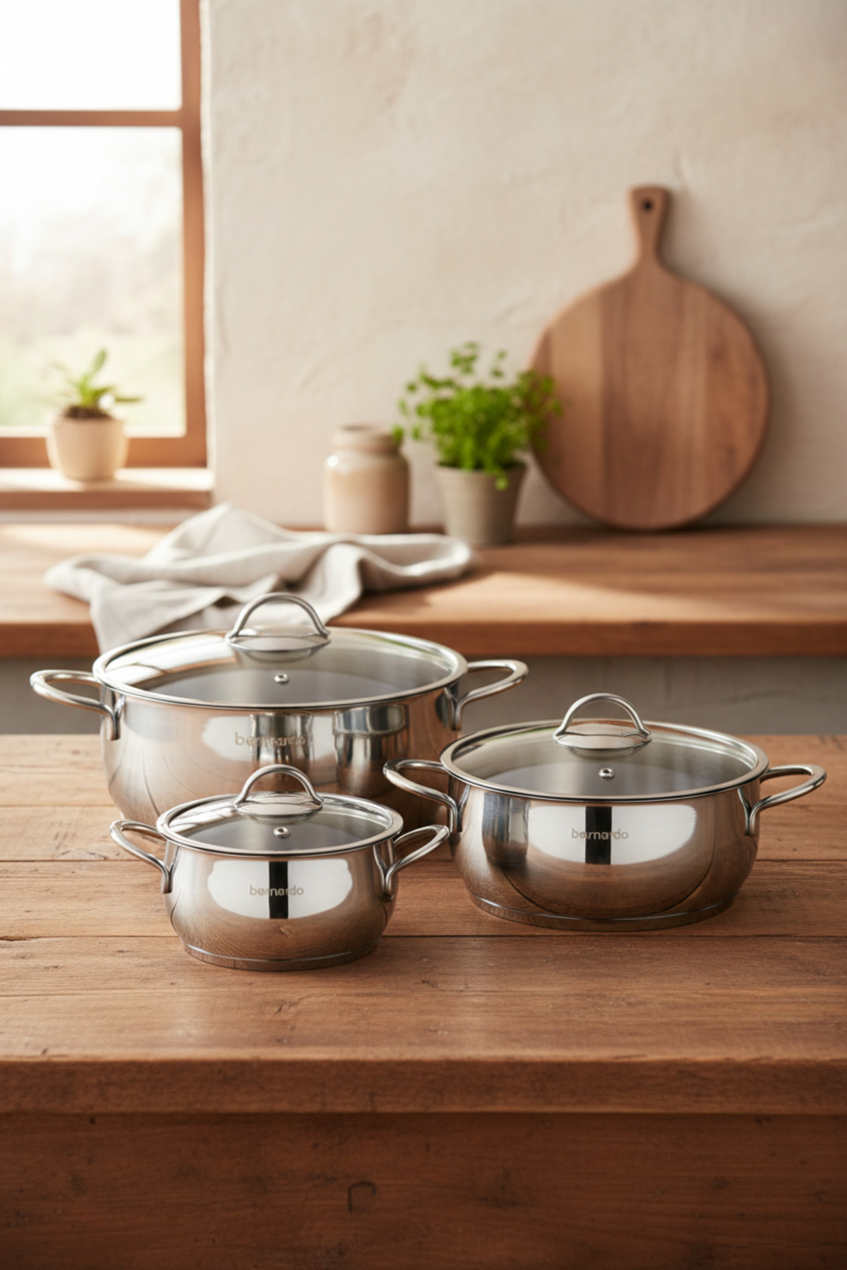 Bernardo Monde 6 Parça Derin Çelik Tencere Seti