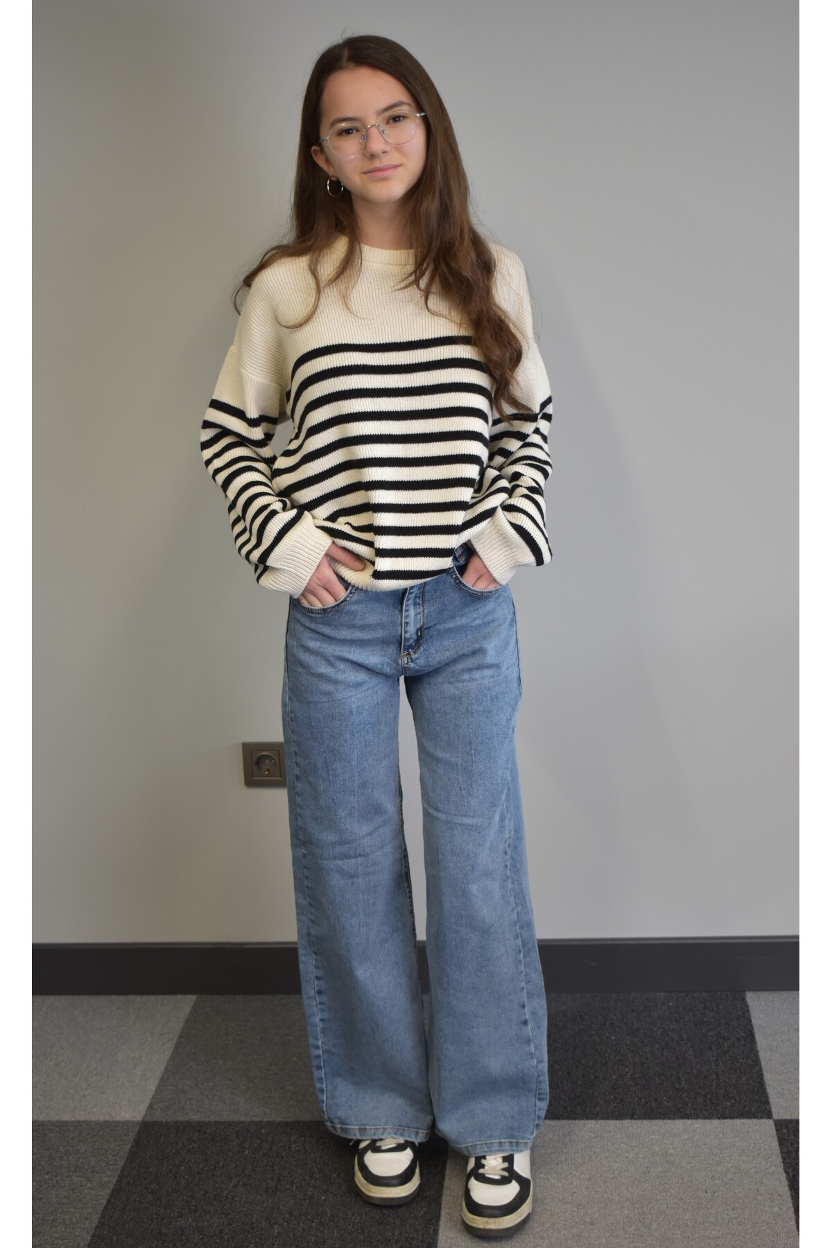 Banadamoda  Kız Çocuk Geniş Paça Jean Pantolon - Görsel 5